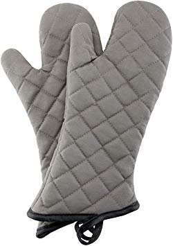 ARCLIBER Oven Mitts 1 Pair of Quilted Cotton Lining - Heat Resistant Kitchen Gloves,Flame Oven Mitt Set,15 Inch