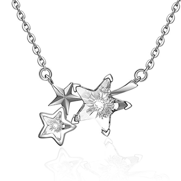 Yan & Lei Sterling Silver Triple Swarovski Crystal Shooting Stars Pendant Necklace