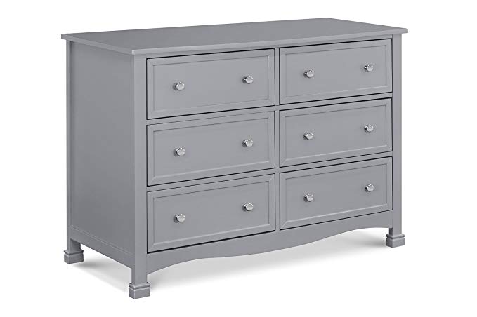 DaVinci Kalani 6 Drawer Double Wide Dresser KD, Grey