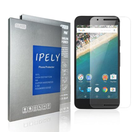 Nexus 5X Screen protector LG Google Nexus 5X Tempered Glass Screen ProtectoriPely 99 Clarity 25D 02mm 9H Hardness Featuring Anti-Scratch Anti-Fingerprint Bubble Free- Lifetime Warranty