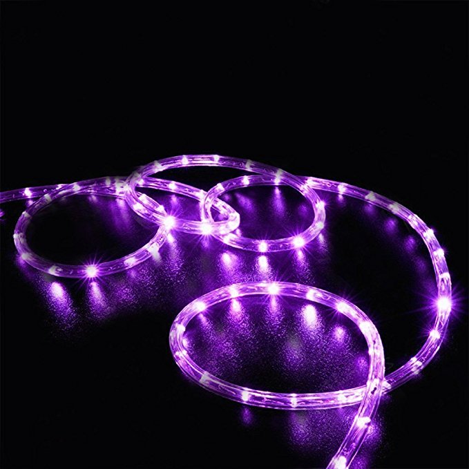 100 LEDs Solar Rope String Lights,WONFAST Waterproof 39ft/12M Copper Wire Outdoor Tube Fairy String Lights for Christmas Garden Yard Path Fence Tree Backyard (Purple)