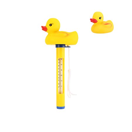 Housolution Floating Pool Thermometer, SPA Swimming Pool Thermometer, Baby Pool Cartoon Water Thermometer, Yellow Duck