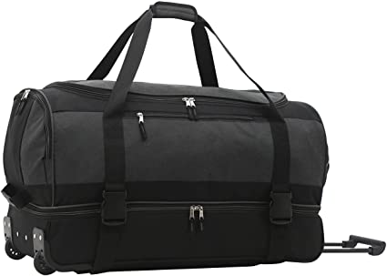 Travelers Club Pinnacle Travel Rolling Duffel Bag, Dark Grey, Checked-Large 30-Inch