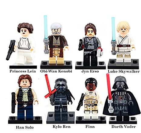 Star War Inspired Past and Present Block Set by Generic | Darth Vader, Leia Organa, Finn (8 pc)