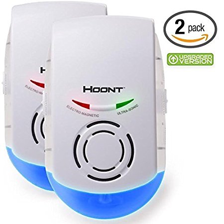 Hoont 2 Pack Indoor Powerful Plug-in Pest Repeller   Night Light – Eliminates Insects and Rodents [UPGRADED VERSION]