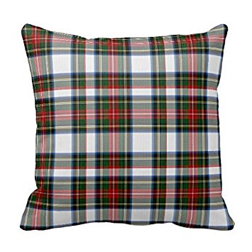 DKISEE Colorful Stewart Dress Tartan Plaid Throw Pillow Cover Cushion Case 18"
