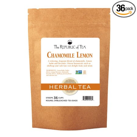 The Republic Of Tea, Chamomile Lemon Herbal Tea, 36 Tea Bag Refill