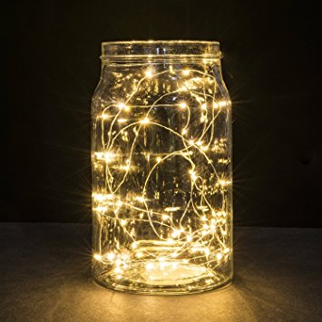 BMOUO 7ft 20 LEDS Warm White Starry Lights Fairy Lights Copper LED Lights Strings AA Battery Powered Ultra Thin String Wire for Seasonal Decorative Christmas Holiday, Wedding, Parties (20 Leds Warm White)