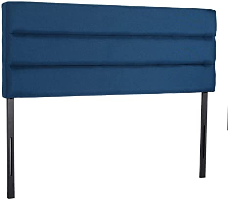 VECELO Upholstered Height Adjustable Headboard in Linen Fabric, Modern Horizontal Decor, 49.3’’, Queen, Cobalt