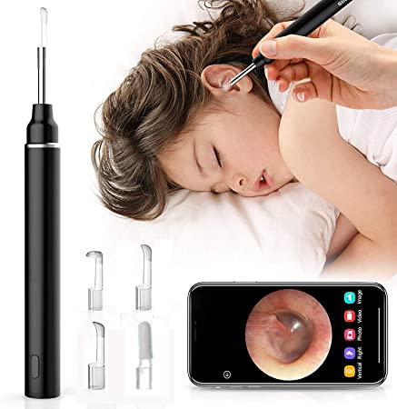 Ear Wax Removal Endoscope, ESHOWEE Earwax Remover Tool,1080P FHD Wireless Ear Otoscope with LED Lights, Ear Camera,Ear Scope with Ear Wax Cleaner Tool for iPhone, iPad & Android Smart Phones