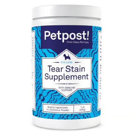 Petpost  Tear Stain Remover Supplement for Dogs - Eyebright and Lutein Powder for Eye Tear Stain Treatment and Immune Support - Maltese Shih Tzu and Chihuahua Fur Angels Approved - 200 Grams
