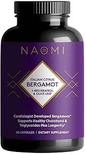 NAO-MI Italian Citrus Bergamot with Resveratrol - Award-Winning Formula for Cholesterol & Cellular Health, 30-Day Supply