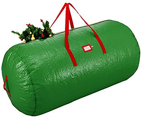 Zober Extra Large Christmas Tree Bag - Artificial Christmas Tree Storage for Un-Assembled Trees up to 9' Tall with Sleek Zipper - Also Accommodates Holiday Inflatables | 60 x 30 x 30 (Green)