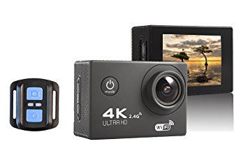 4K Ultra HD Sports Action Camera WIFI 16MP 2.0-Inch LCD Waterproof Action Camera with 170°Wide Angle Lens 2.4G Wireless Remote Control for Outdoor Sports