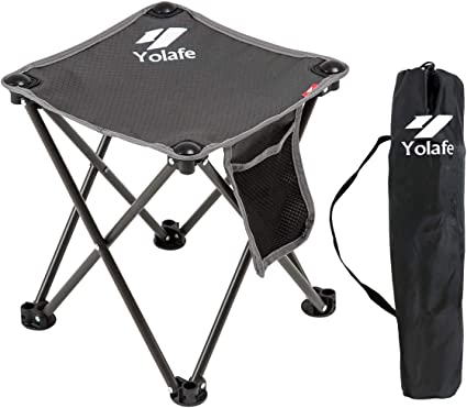 Yolafe Small Folding Camping Stool Lightweight Chairs Portable Seat for Adults Fishing Hiking Gardening and Beach with Carry Bag