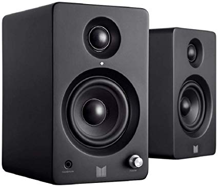 Monolith MM-3 Powered Multimedia Speakers - Black (Pair) with AptX Bluetooth, Front Headphone Jack, Digital Class D