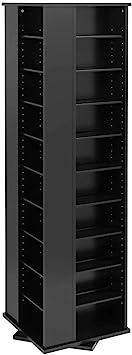 Prepac BMS-1060 4-Sided, Large Spinning Media Storage Tower (Black)