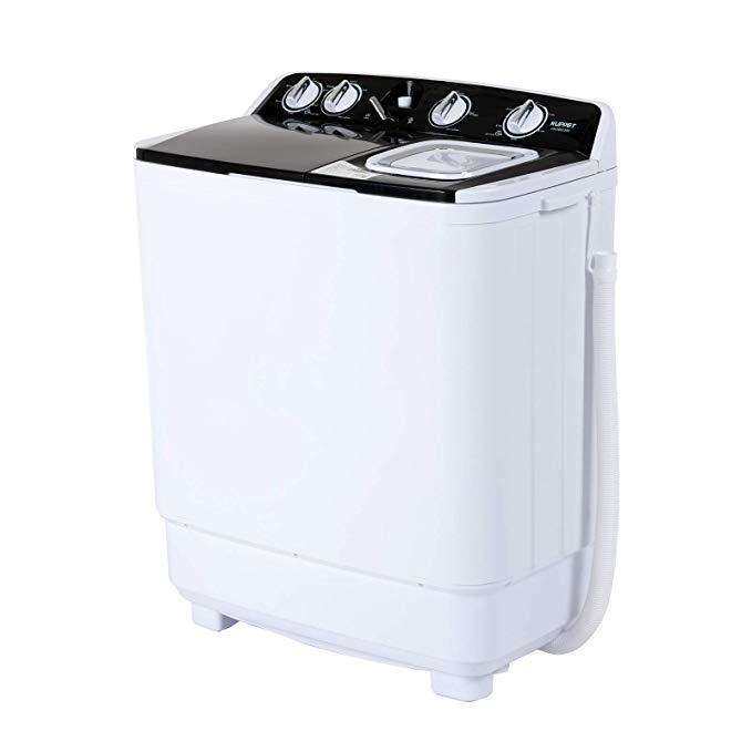 KUPPET Compact Twin Tub Portable Mini Washing Machine 21lbs Capacity, Washer(13lbs)&Spiner(8lbs)/Semi-Automatic