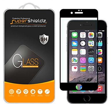 iPhone 7 Plus Tempered Glass Screen Protector, [Full Screen Coverage] Supershieldz Anti-Scratch, Anti-Fingerprint, Bubble Free (Black)