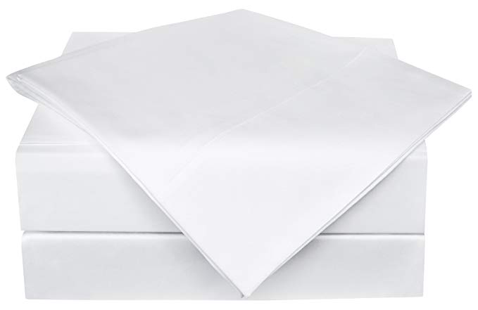 PHF Bamboo Sheet Set 60% Bamboo Viscose 40% Cotton 300T Deep Pocket 4 Pieces King Size White