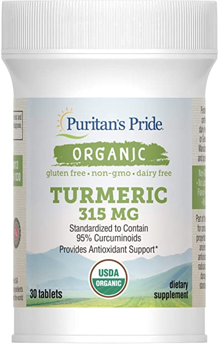 Puritan's Pride Organic Turmeric Extract, 315 mg, 30 Tablets