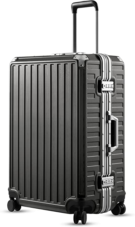 LUGGEX Black Luggage Sets 3 Piece with Spinner Wheels