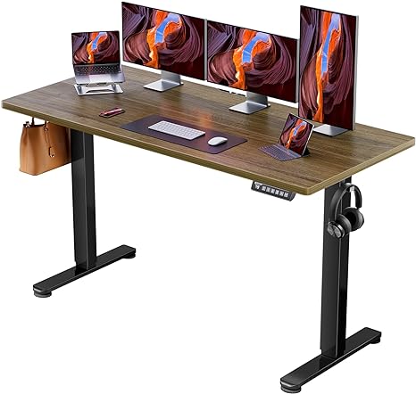 ErGear Height Adjustable Electric Standing Desk, 63 x 28 Inches Sit Stand up Desk, Memory Computer Home Office Desk (Espresso)