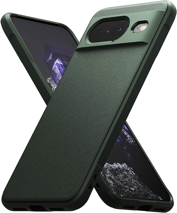 Ringke Onyx [Feels Good in The Hand] Compatible with Pixel 8 Case, Great Grip Non-Slip Sleek Anti-Fingerprint Rugged Phone Cover - Dark Green