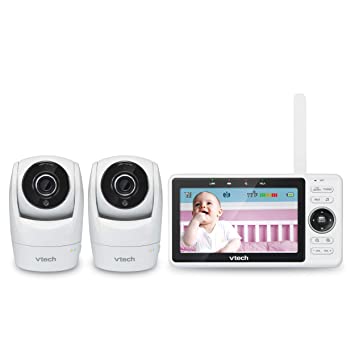 VTech Wi-Fi Baby Monitor with Two Cameras 1080p HD Pan & Tilt Video with Remote Access, White RM5762-2