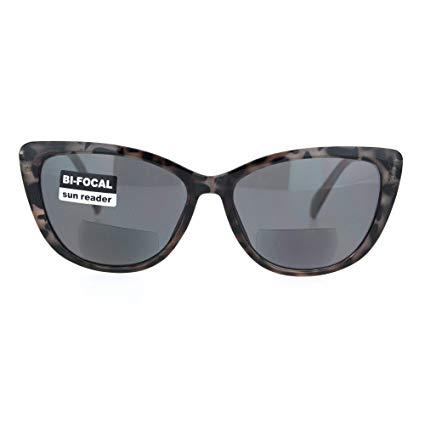 Womens Bi-focal Gothic Cat Eye Reading Glasses Sun Reader Sunglasses
