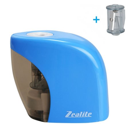 ZeaLite Electric Pencil Sharpener,Light Weight and Portable for Office or Student Use Auto Smart Pencil Sharpener, One More Replacement Cutter Included For Heavy Duty Use