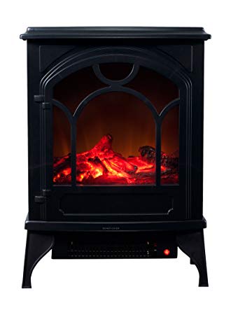 Electric Fireplace-Indoor Freestanding Space Heater with Faux Log and Flame Effect-Warm Classic Style for Bedroom, Living Room and More by Northwest