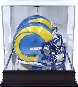 Antique Mahogany Mini Helmet Display Case with Mirror Back - Football Mini Helmet Display Cases ''Case Only''