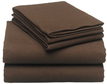 Pinzon Lightweight Cotton Flannel Sheet Set - Full, Java