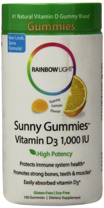 Rainbow Light Vitamin D3 1000 IU Sunny Gummy 100-Count