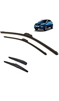 Accurate - Nexon Front Frameless Wiper Blades and Rear Wiper Arm with Blade, Set of 4 pc