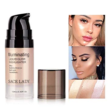 SACE LADY lluminating Liquid Glow Highlighter Makeup,Sublime Shimmer Soft Light Face and Body Luminizer,12ml/0.40 Fl Oz