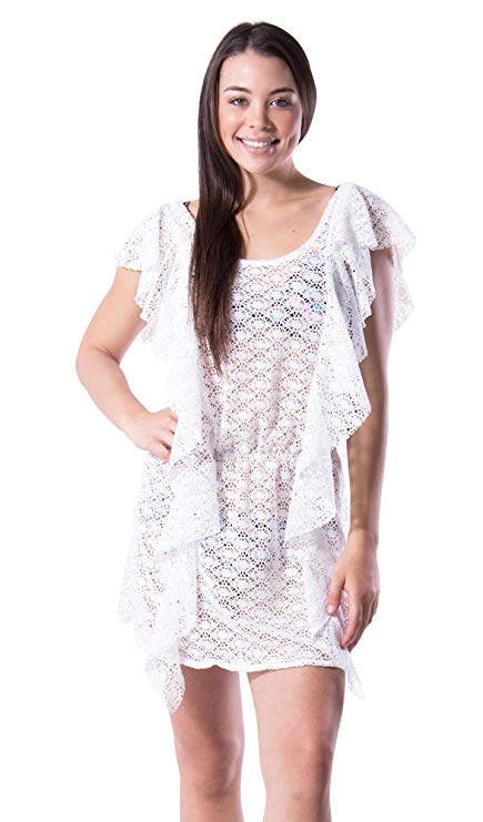 Women's Fashion Summer Crochet Swimwear Cover Up Beach Dress