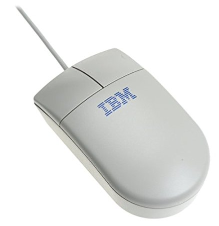 IBM PS/2 Two Button Combo Classic "Roller Ball" Mouse (Pearl)