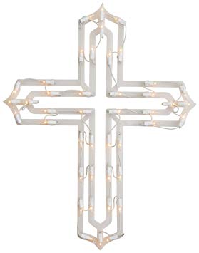 Miles Kimball Lighted Cross Window Decoration