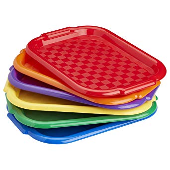 ECR4Kids Colorful Plastic Art Trays for Fun Kids Crafts at School, Assorted (6-Pack)