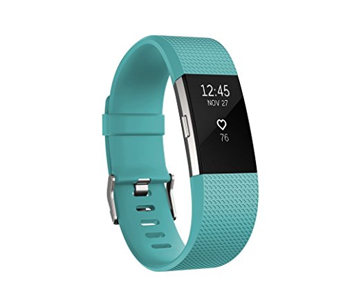 Fitbit Charge 2 Heart Rate Plus Fitness Wristband, Teal, Large