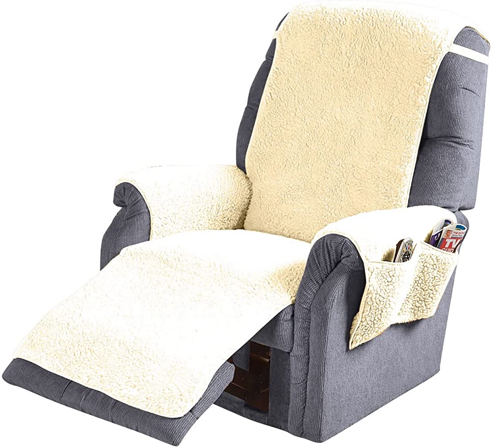 MSR Imports Fleecy Recliner Cover Natural One Size