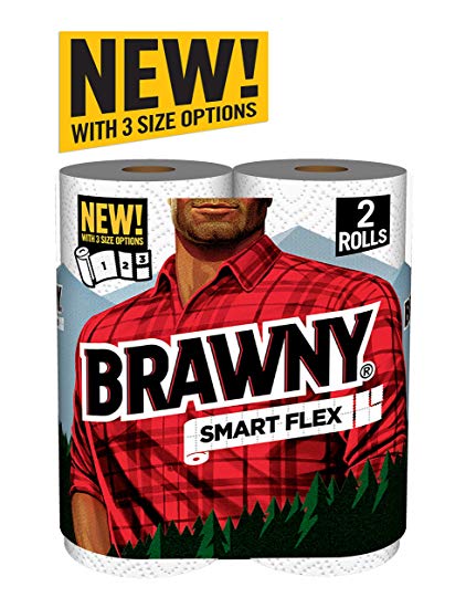 Brawny Smart Flex Paper Towel Rolls, 2 Count