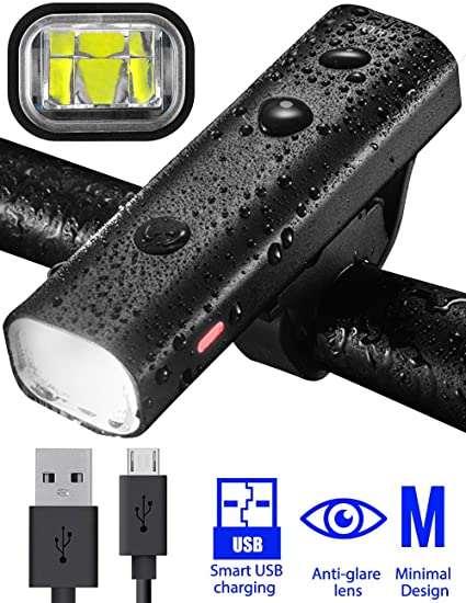 Bike Light USB Rechargeable Bicycle Light Bike Headlight Front Cycling Mountain Bike Light LEDs Waterproof