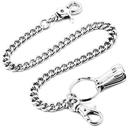Keychain Heavy Duty Wallet Chain 23 Inch Pocket Key Chain with Lobster Clasp and Keyrings for Keys and Wallets