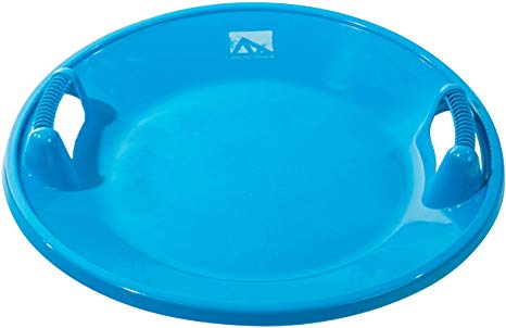 Franklin Sports Arctic Trails Snow Saucer - Snow Sled for Kids - Two Handle Plastic Saucer for Snow