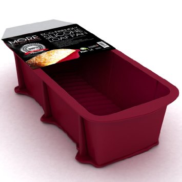 More Cuisine Essentials BG - 1322 Eco-Friendly Nonstick Silicone Loaf and Bread Pan Commercial Grade Burgundy Wine