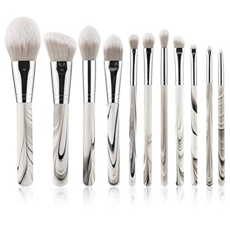 Yoseng 11 Pieces Makeup Brush Set Professional Premium Synthetic Kabuki Foundation Blending Blush Concealer Eye Face Liquid Powder Cream Cosmetics Brushes Kit …