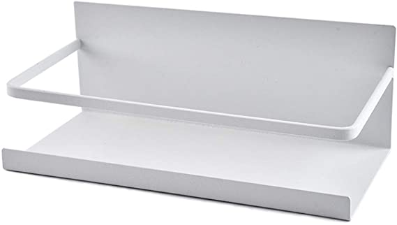 Lotsa Style Magnetic Storage Shelf Spice Rack Organizer Refrigerator Dryer Washer for Kitchen Laundry (White)